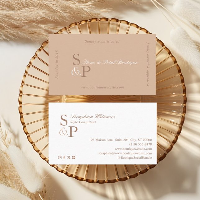 Carte De Visite Sleek Chic Minimal Elegant Boutique Monogram Logo (Sleek Chic Minimal Elegant Boutique Monogram Logo Business Card)