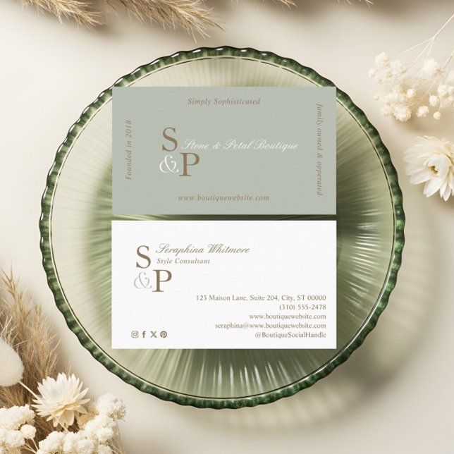 Carte De Visite Sleek Chic Minimal Elegant Boutique Monogram Logo (Sleek Chic Minimal Elegant Boutique Monogram Logo Business Card)