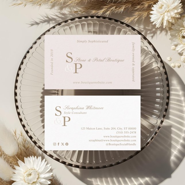 Carte De Visite Sleek Chic Minimal Elegant Boutique Monogram Logo (Sleek Chic Minimal Elegant Boutique Monogram Logo Business Card)
