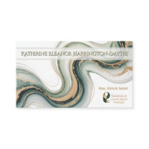Sleek Sage Gold Marble Modern Realtor Logo QR Code