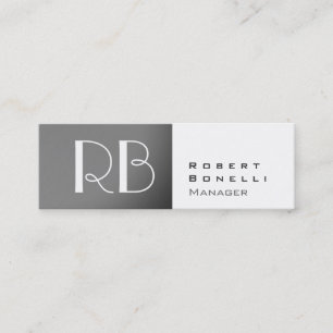 Carte de visite Slim Grey White Monogram Manager