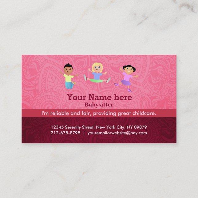Carte De Visite Slogans de babysitter (Devant)