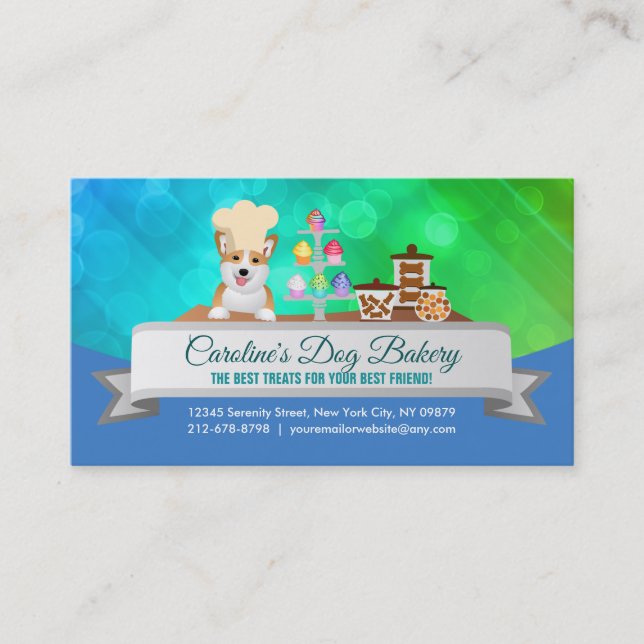 Carte De Visite Slogans de boulangerie de chien (Devant)