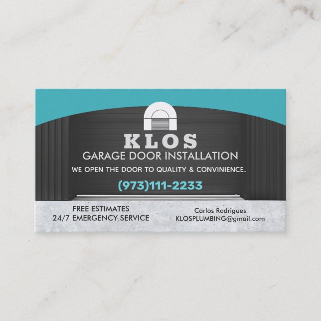Carte De Visite Slogans de portes de garage (Devant)