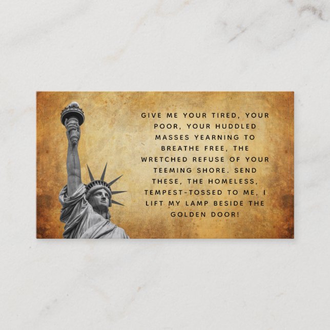 Carte De Visite Slogans d'un avocat de l'immigration (Devant)