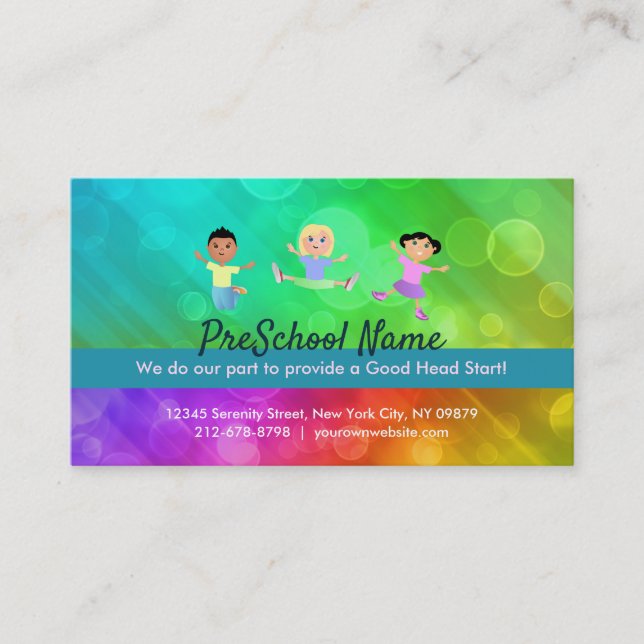 Carte De Visite Slogans préscolaires (Devant)