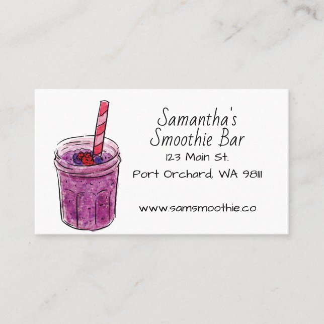 Carte De Visite Smoothie à main moderne (Devant)
