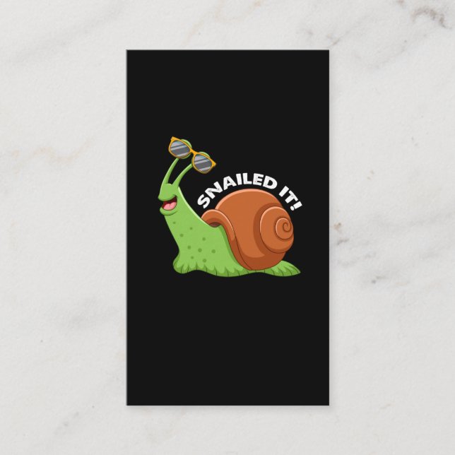 Carte De Visite Snail lent avec lunettes de soleil Ventilateur de  (Devant)