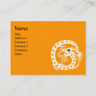 Carte De Visite SNAKE DRAGON AQUAMARINE blanc noir bleu jaune