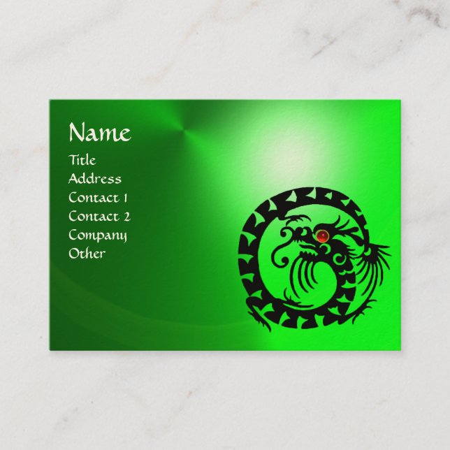 Carte De Visite SNAKE DRAGON EMERALD, Beauté, Salon, Spa de jour (Devant)