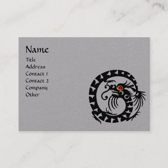 Carte De Visite SNAKE DRAGON RUBY Imaginaire noir blanc gris (Devant)
