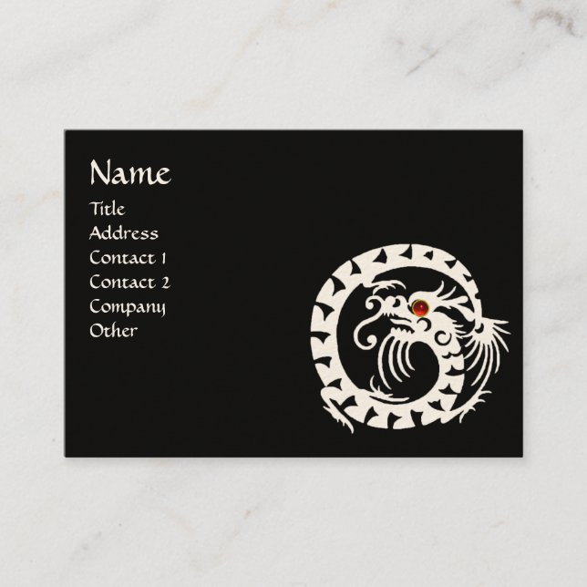 Carte De Visite SNAKE DRAGON RUBY noir et blanc rouge (Devant)