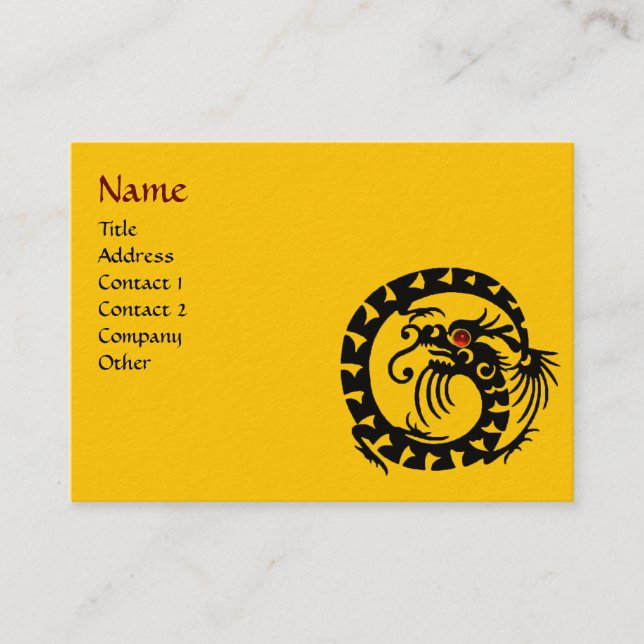 Carte De Visite SNAKE DRAGON RUBY noir et blanc rouge jaune (Devant)