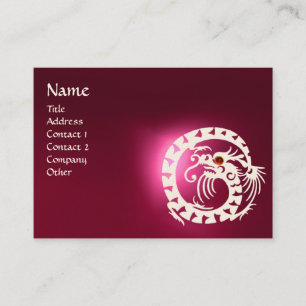 Carte De Visite SNAKE DRAGON RUBY noir et blanc rouge rose