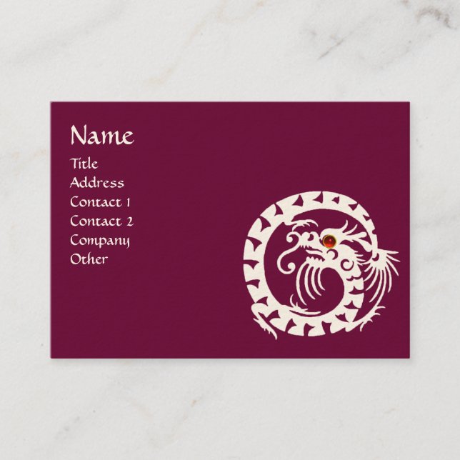 Carte De Visite SNAKE DRAGON RUBY rouge violet (Devant)