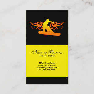 Carte De Visite snowboardeur tribal