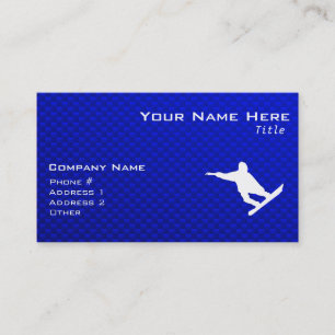 Carte De Visite Snowboarding bleu