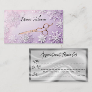 Carte De Visite Snowflakes Coiffeur d'hiver Rappel de rendez-vous