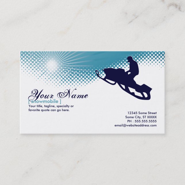 Carte De Visite snowmobile extrèmement haut (Devant)