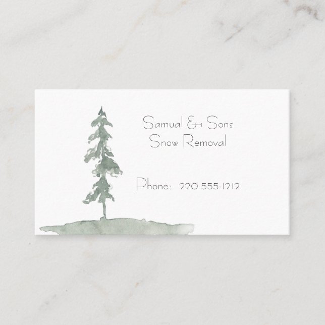 Carte De Visite Snowy Tree Winter Scène (Devant)