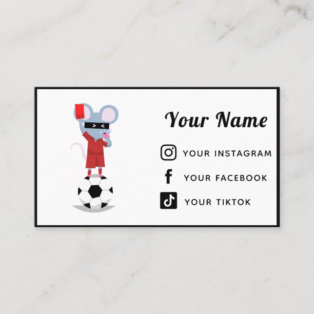 Carte De Visite Soccer Arbitre Athlétisme Simple Médias sociaux Su (Devant)