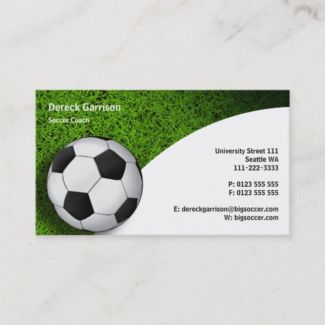 Carte De Visite Soccer | Football Sports Coach (Devant)