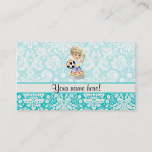 Carte De Visite Soccer mignon ; Damas