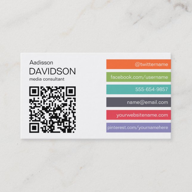 Carte de visite social de médias de CODE lumineux (Devant)