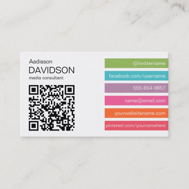Carte de visite social de médias de CODE lumineux (Devant)