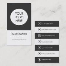 Carte de visite social de médias de logo blanc