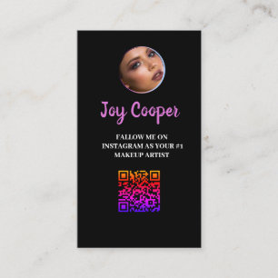 Carte De Visite Social Media, Instagram Photo Collage QRcode