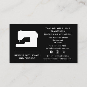 Carte De Visite Social Media Seamstress Tailoring Machine à coudre