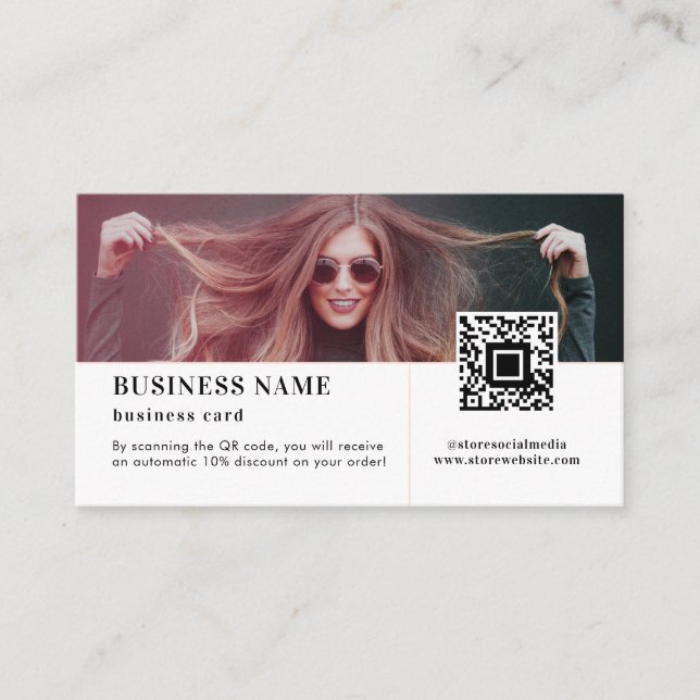 Carte De Visite Social Media Store QR Code remise Merci (Devant)
