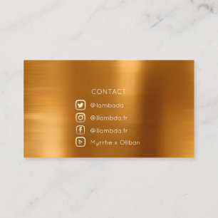 Carte De Visite Social Media TwitterYouTubeInstagraFaceFB Honey