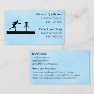 Carte de visite sociale bleue-Disc Golf