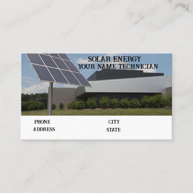 Carte De Visite Société à panneaux solaires (Devant)