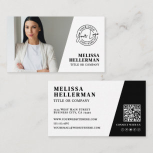 Carte De Visite Société de Code QR Photo Professionnel Votre Logo
