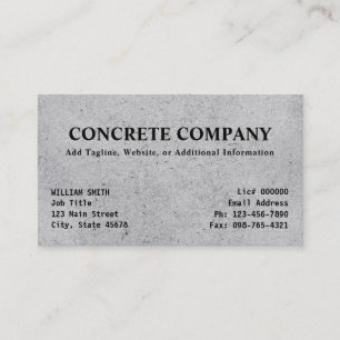 Carte De Visite Société de construction de béton moderne
