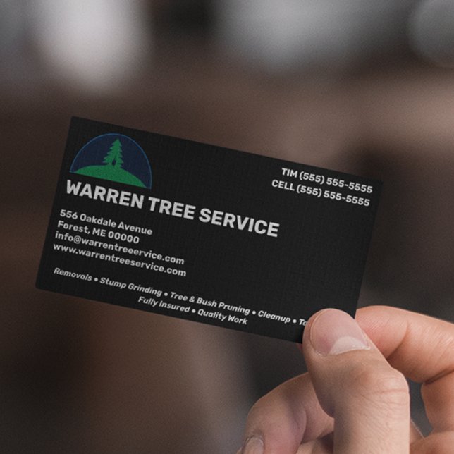 Carte De Visite Société de service de suppression d'arbre (Créateur téléchargé)