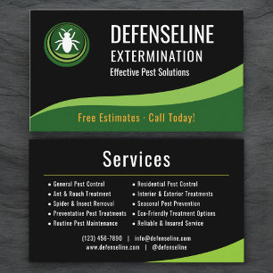 Carte De Visite Société de services d'extermination professionnell