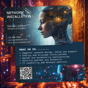 Carte De Visite Société d'installation de réseau futuriste