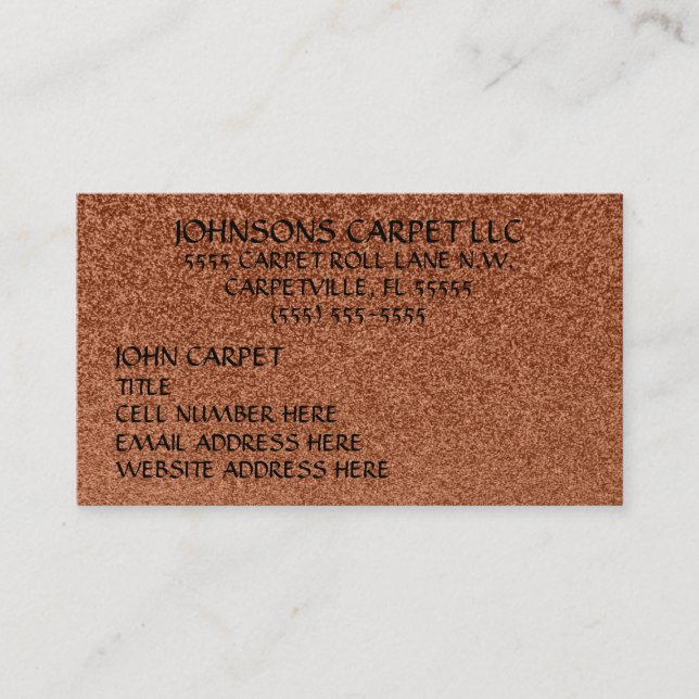 Carte De Visite Société d'installation de tapis (Devant)