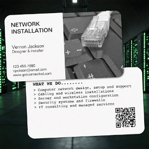 Carte De Visite Société d'installation réseau simpliste
