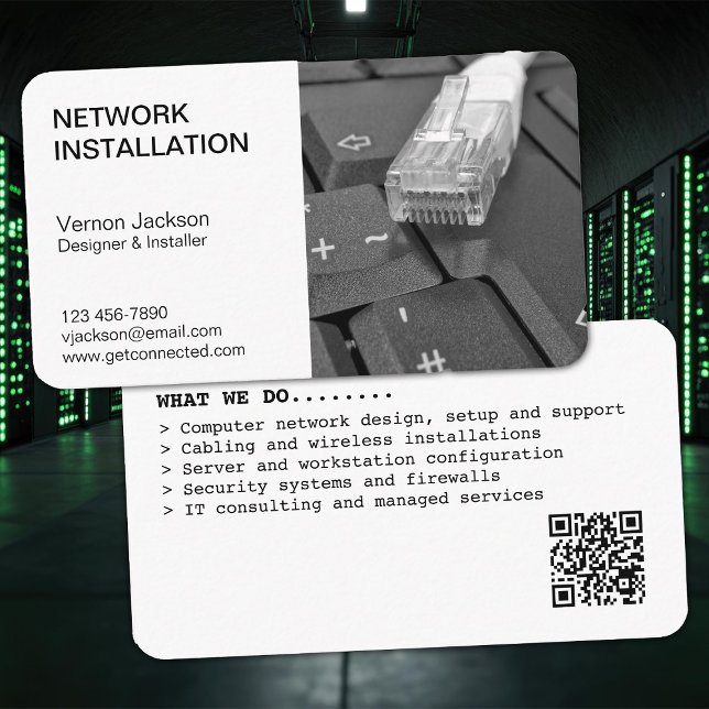 Carte De Visite Société d'installation réseau simpliste (Créateur téléchargé)