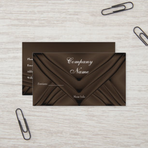 Carte De Visite Société Élégante de Sac en Soie au Chocolat