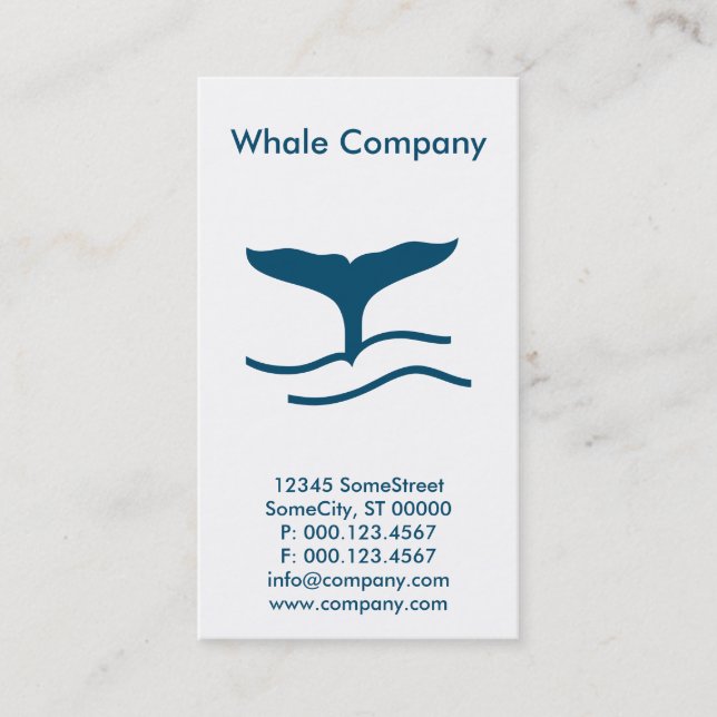 Carte De Visite société faite sur commande de baleine (Devant)