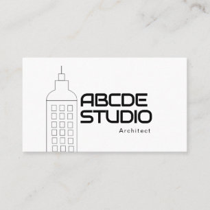 Carte De Visite Société minimaliste de studio d'architecte noir et
