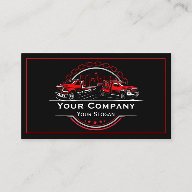 Carte De Visite Société professionnelle de remorquage, service de  (Devant)