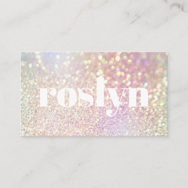 Carte De Visite Soft Pastel Parties scintillant Holographique Irid (Devant)