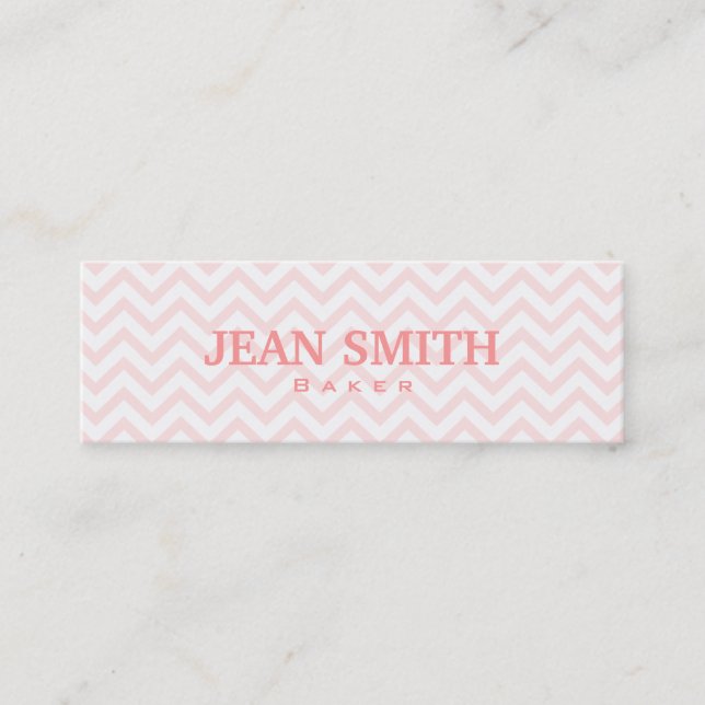 Carte de visite Soft Pink Chevron Baker (Devant)